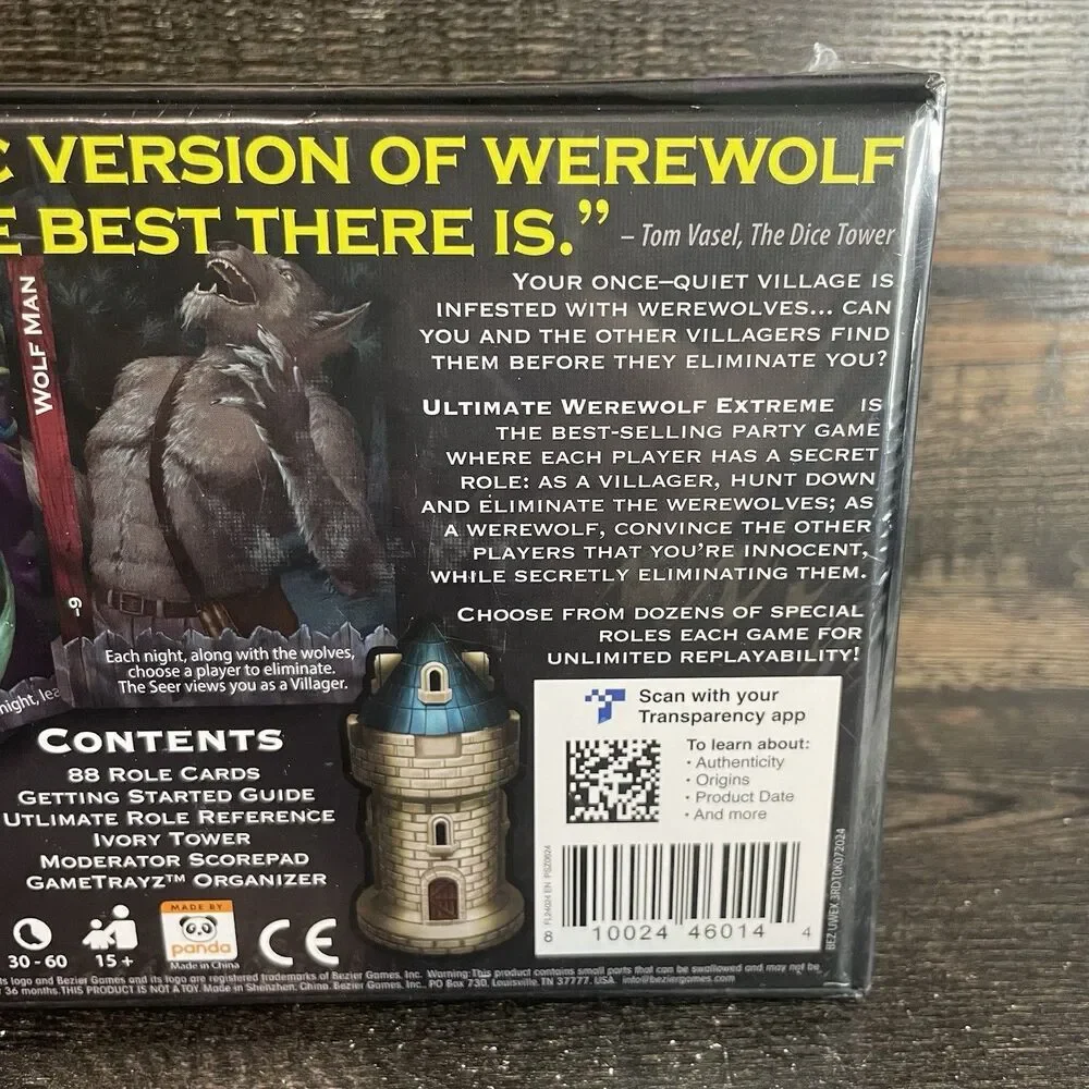 Ultimate Werewolf Extreme Edition Family Game Bezier Games UWEX Halloween NEW